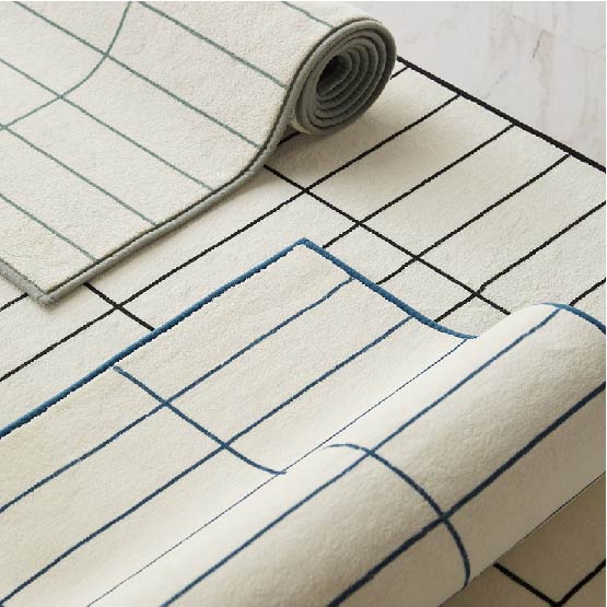 [중모극세사] 브릭 체크 모자이크 타일 러그