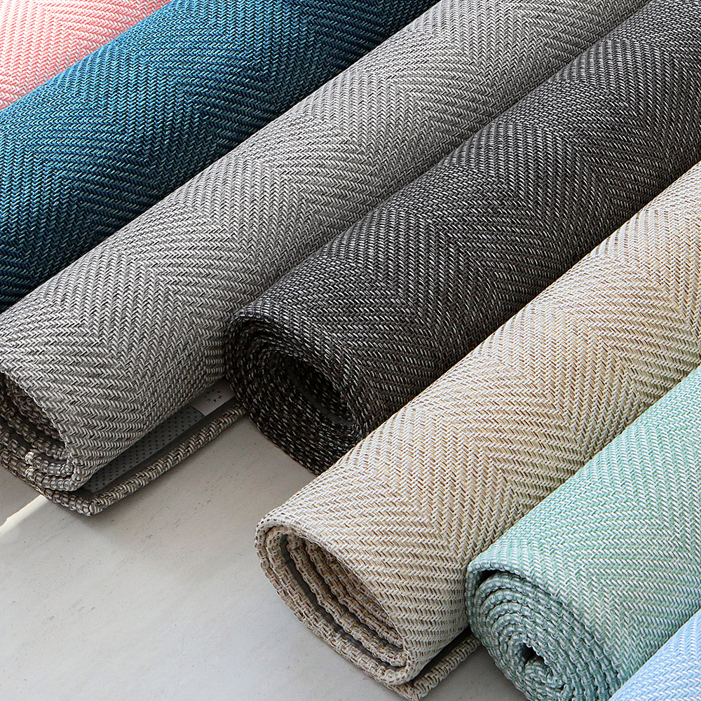 사이잘룩 아주르 헤링본 사각 러그