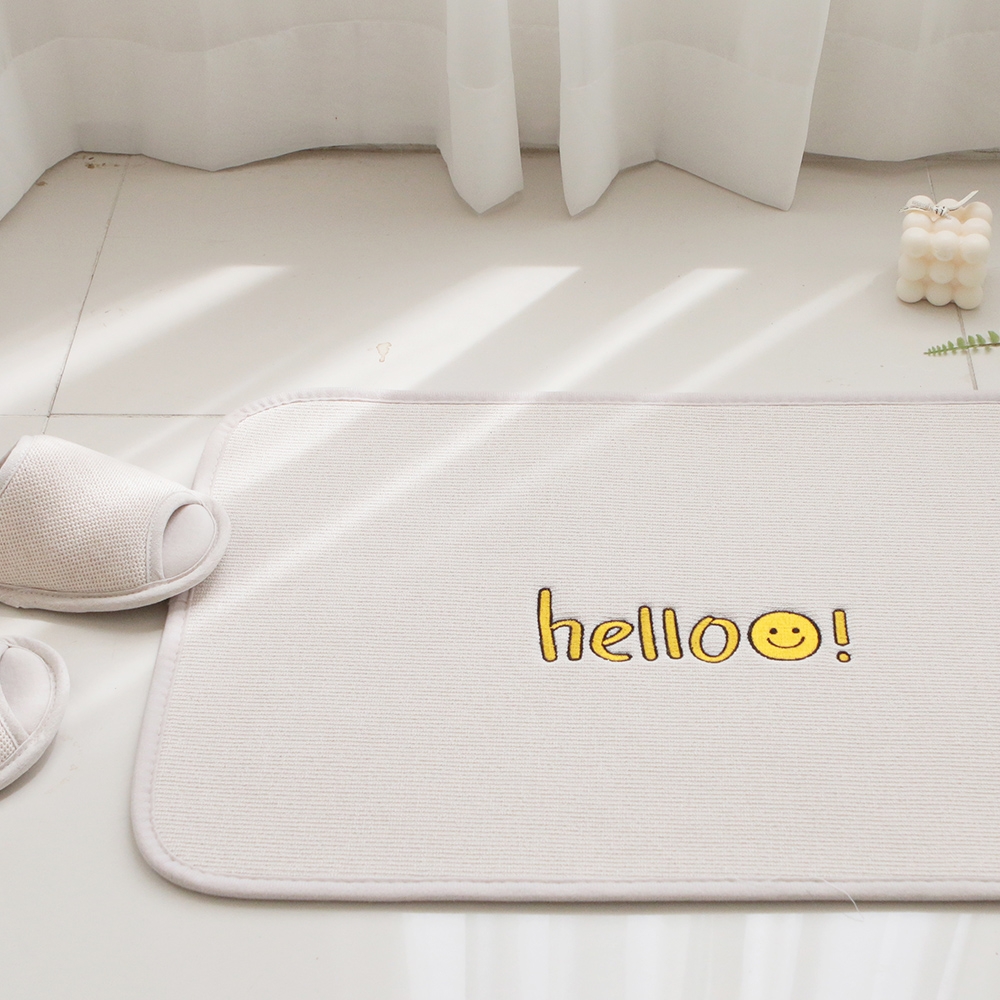 헬로우 자수 코튼 팝 발매트 40x60
