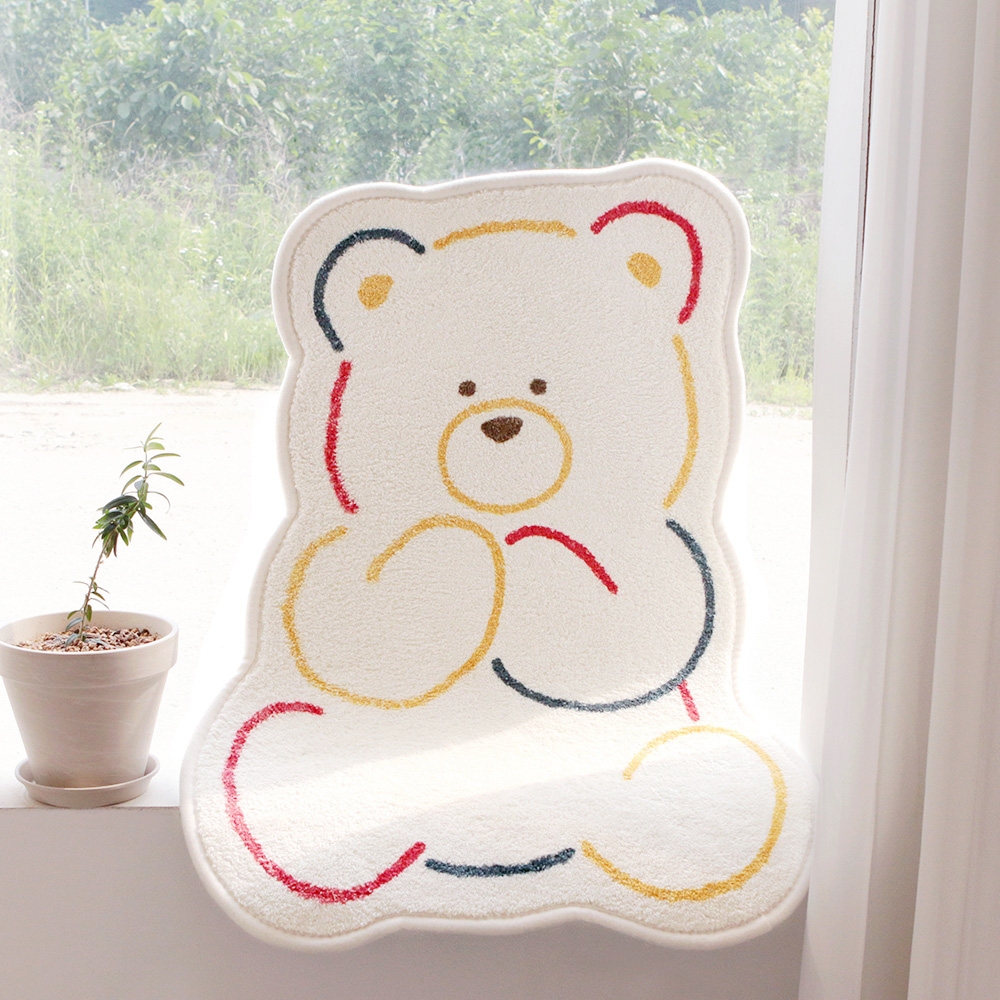 [코튼벨벳 DTP] 폭신폭신 곰냥 발매트