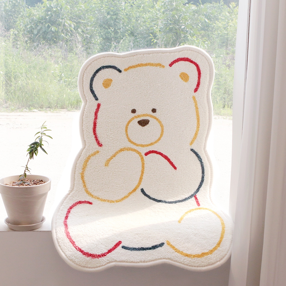 [코튼벨벳 DTP] 폭신폭신 곰냥 발매트