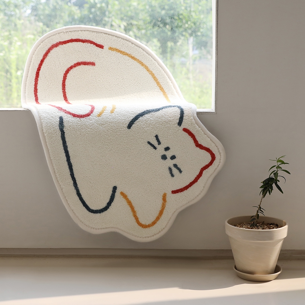 [코튼벨벳 DTP] 폭신폭신 곰냥 발매트