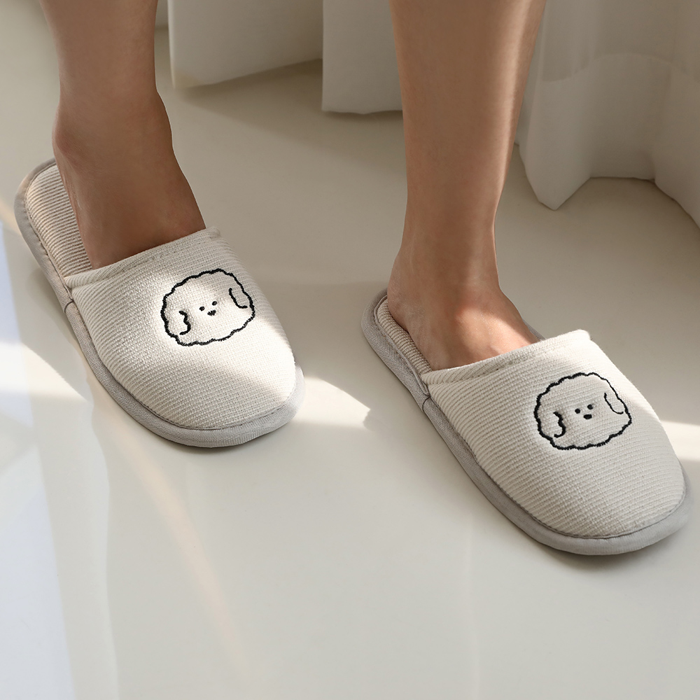 폭신폭신 푸숑 워셔블 자수 실내화 슬리퍼 2type