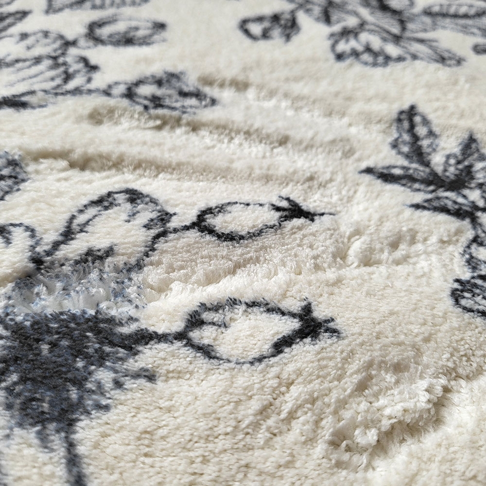 [코튼벨벳 DTP] 블로마 플라워 하프문 발매트