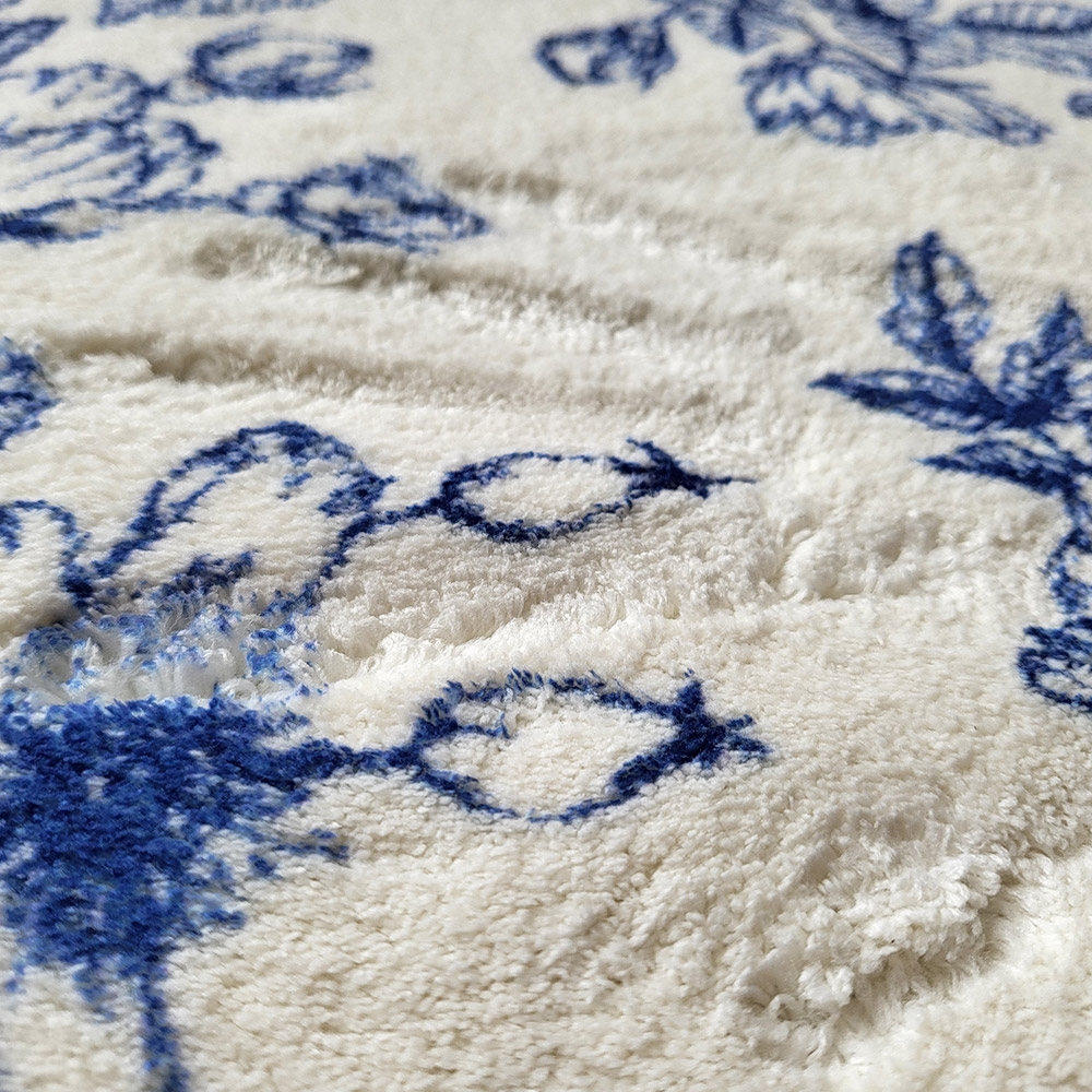 [코튼벨벳 DTP] 블로마 플라워 타원 발매트