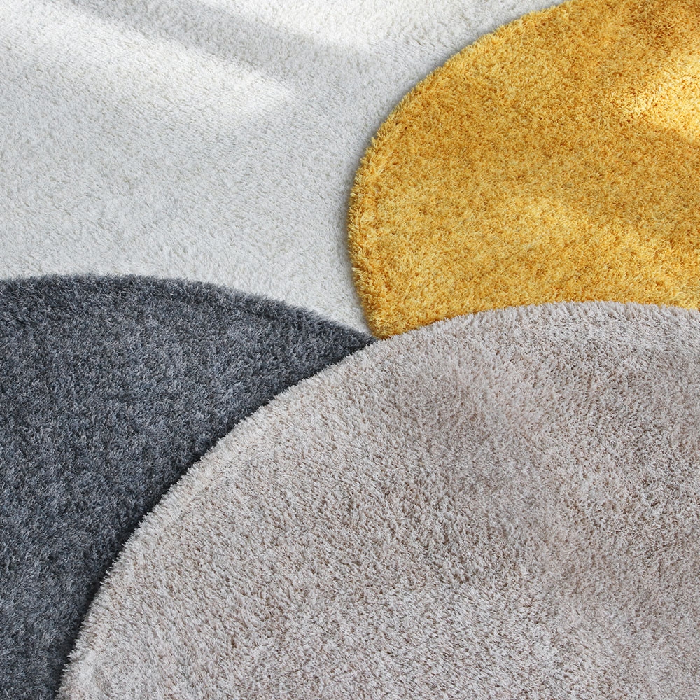 멜란지 중모샤기 원형 러그