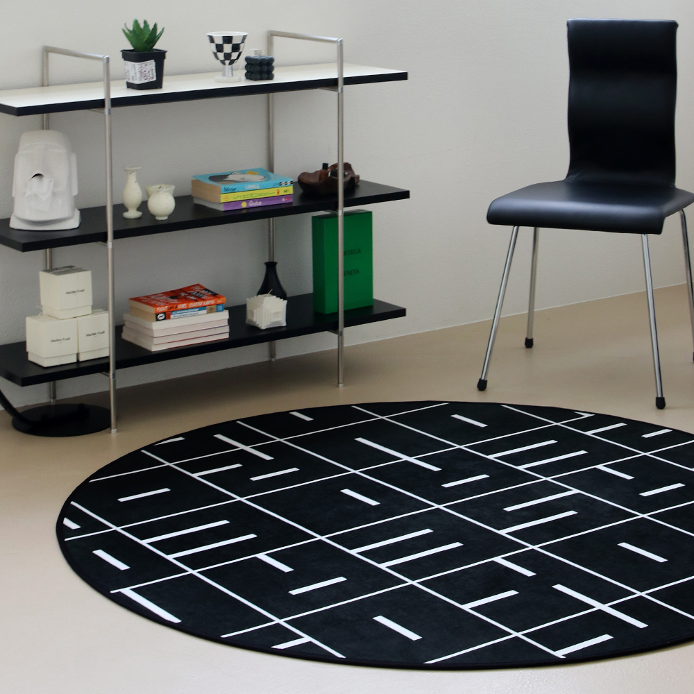 쉘브스 먼지없는 단모 원형 러그 카페트