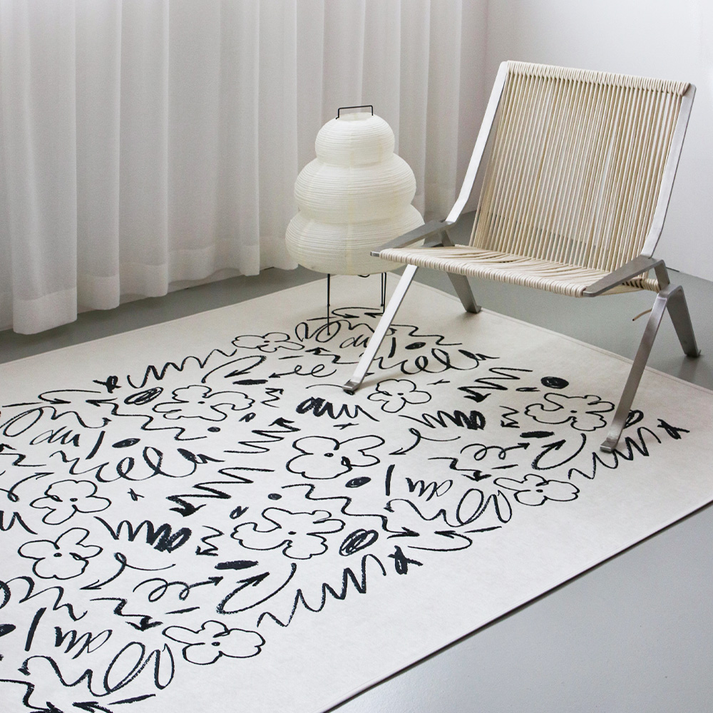 [고밀도극세사or셔닐] 그래피티 미드센츄리 러그