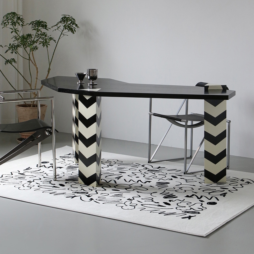 [고밀도극세사or셔닐] 그래피티 미드센츄리 러그