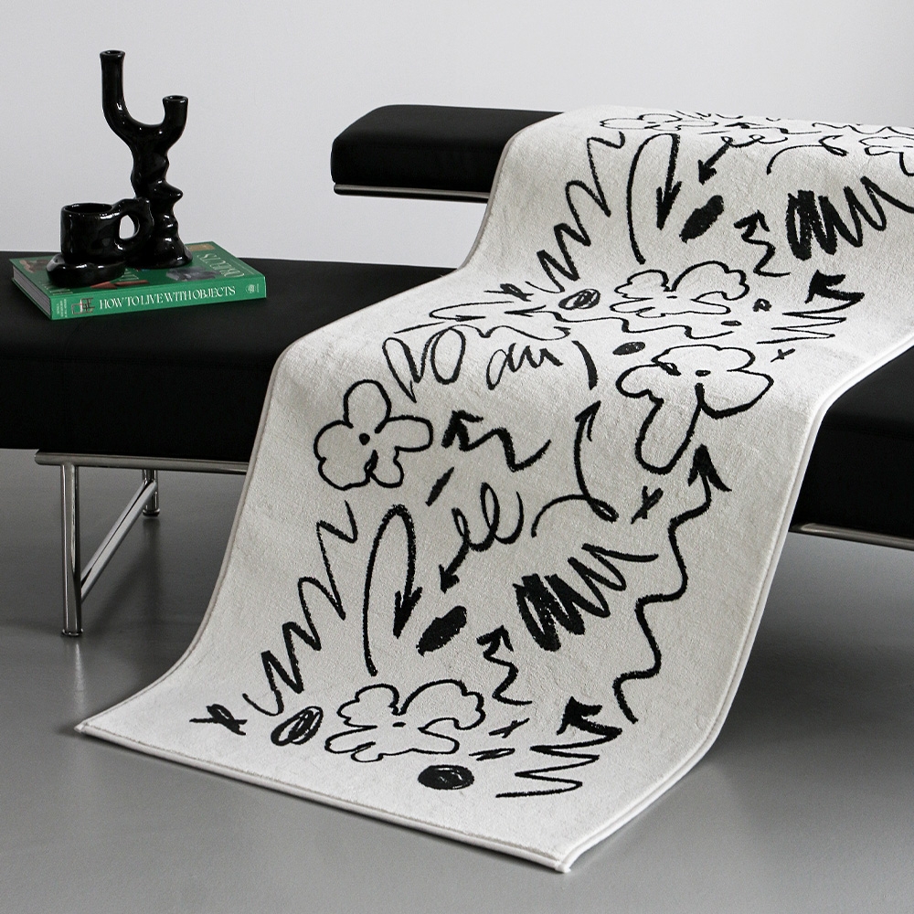 [고밀도극세사or셔닐] 그래피티 미드센츄리 러그