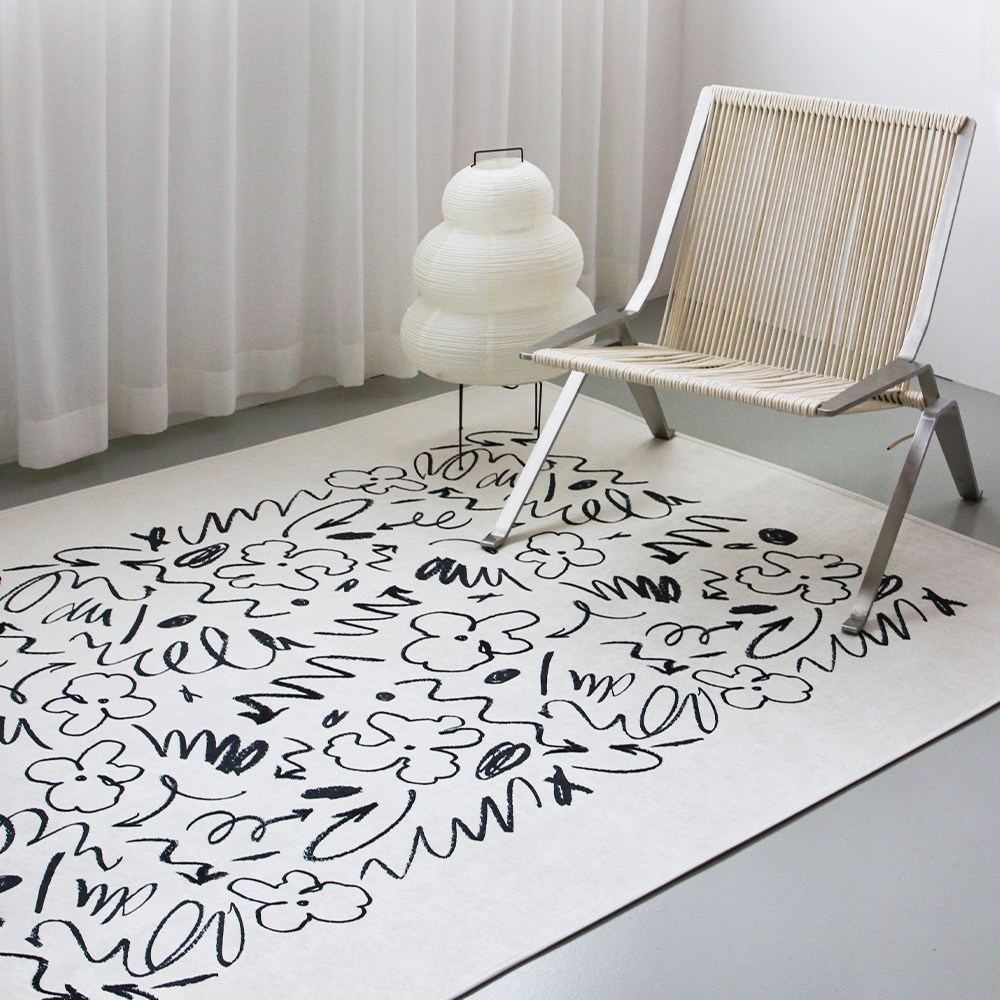 [고밀도극세사or셔닐] 그래피티 미드센츄리 러그