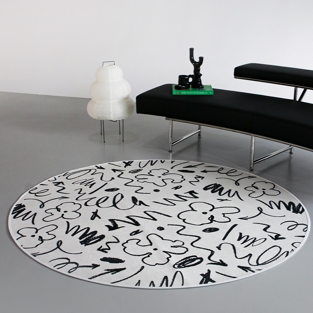 그래피티 미드센츄리 원형 러그