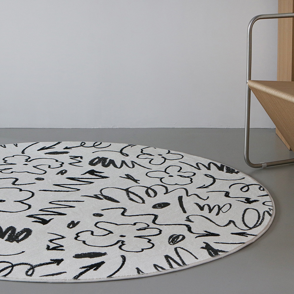 그래피티 미드센츄리 원형 러그