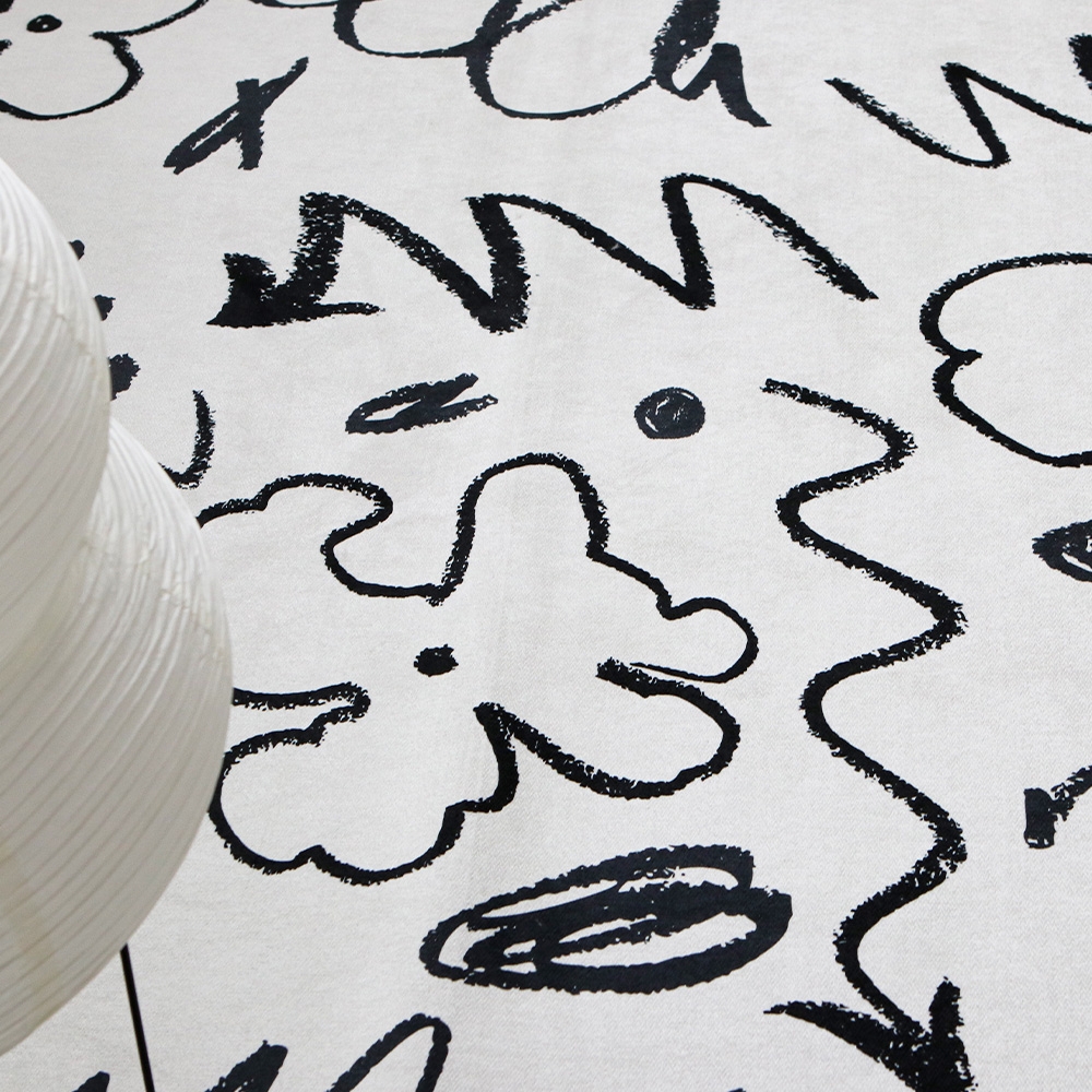 그래피티 미드센츄리 원형 러그